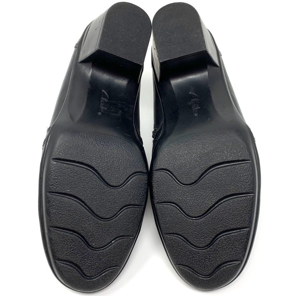 Clarks Collection 22545 Black Leather Side Button Side Zip Up Shooties Size 6 - Picture 7 of 9